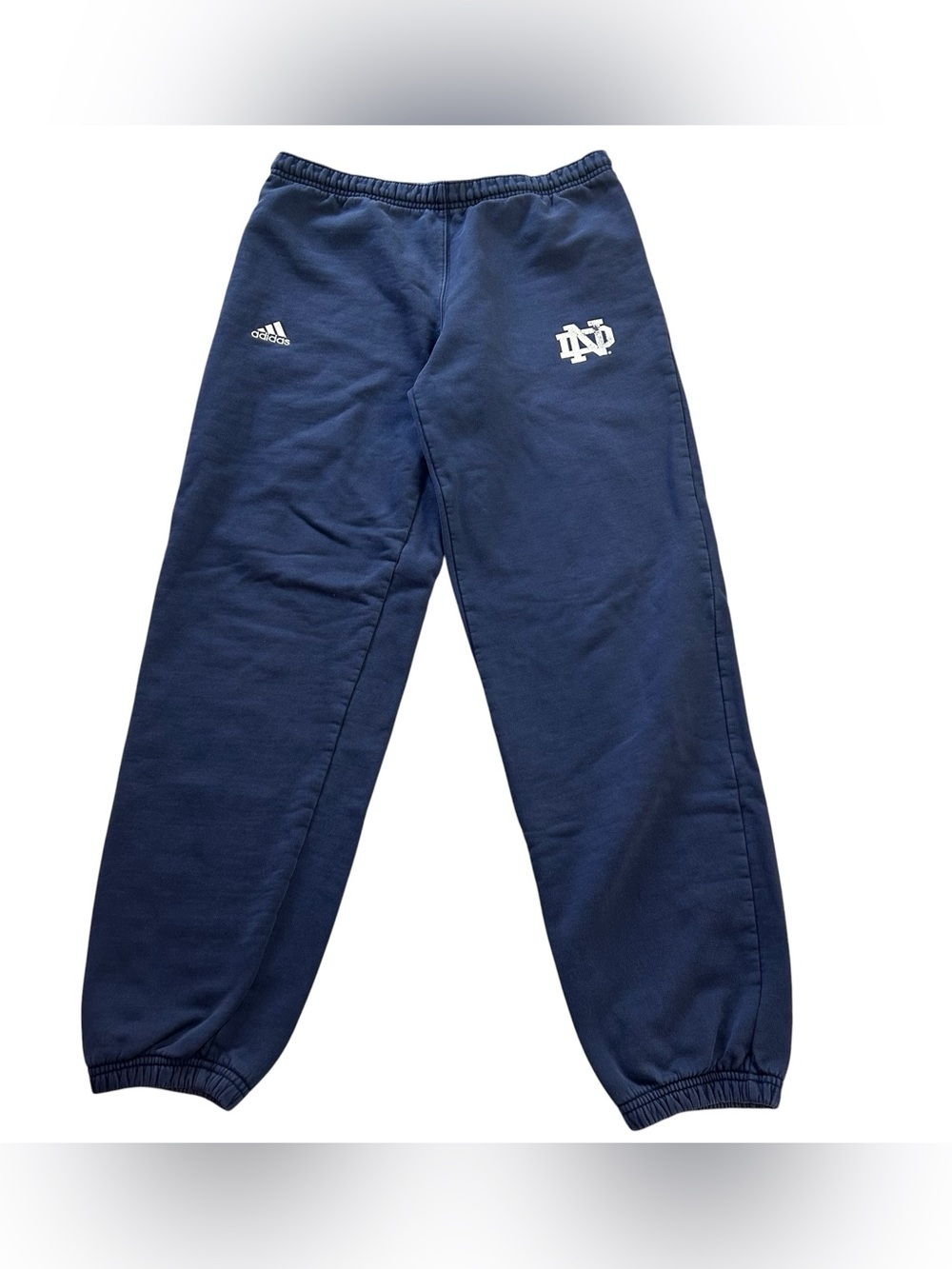 Vintage Adidas Notre Dame Fighting Irish Fleece Sweatpant Joggers Men’s Blue S